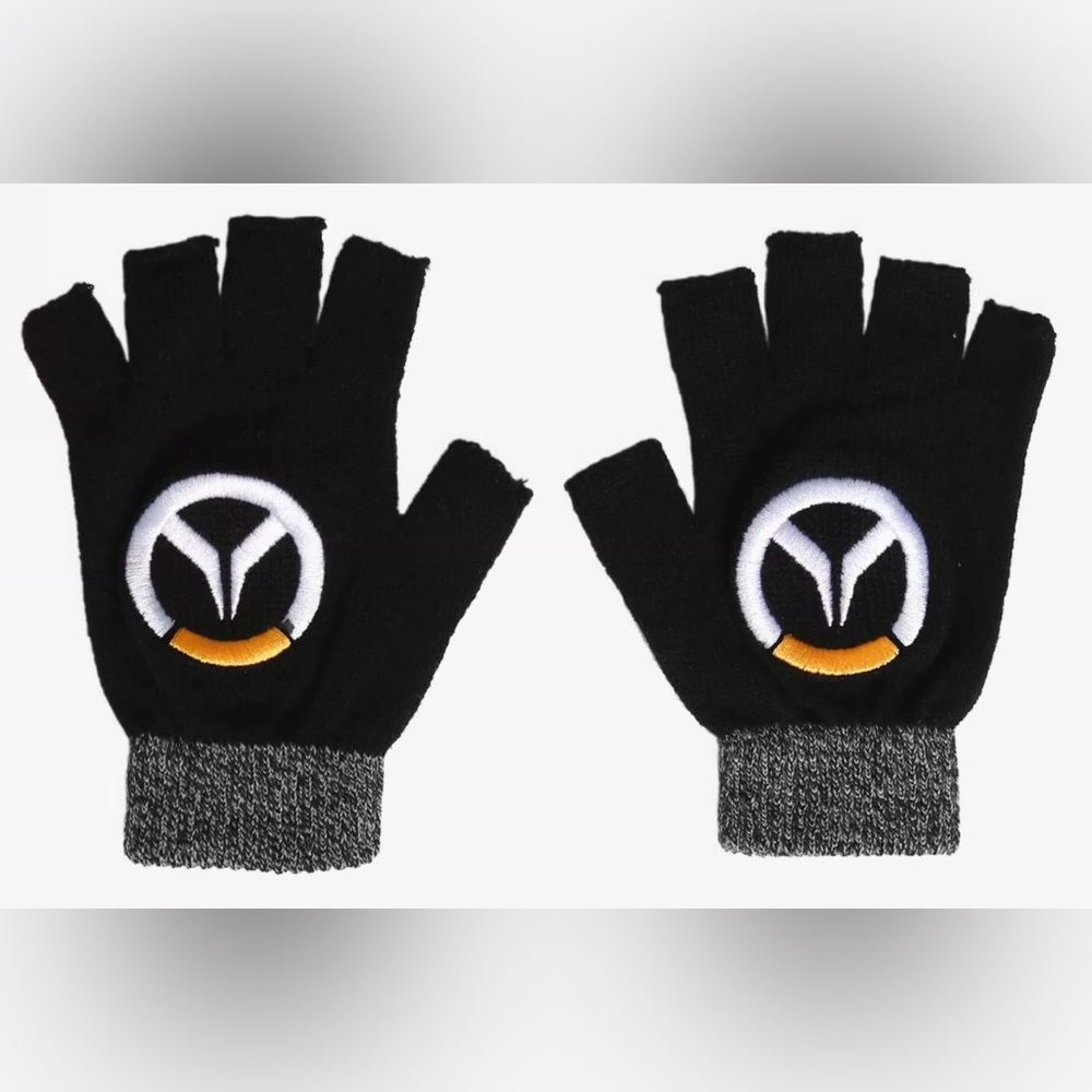 Overwatch Logo Fingerless Gloves Blizzard Game Unisex Gloves One Size